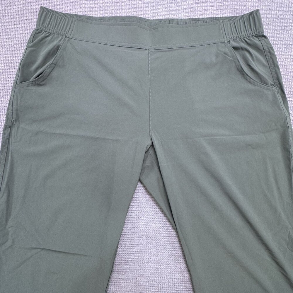 Eddie Bauer Womens Traveler Ankle Pants XL Green Lightweight Elastic Waist Hike - Picture 4 of 15